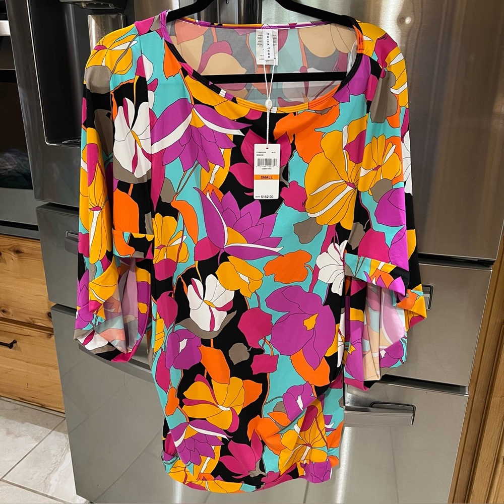 Trina Turk Gemini Tunic Swim Cover Up Size Small NWT - Picture 2 of 13